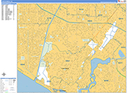 Costa Mesa  Wall Map Basic Style